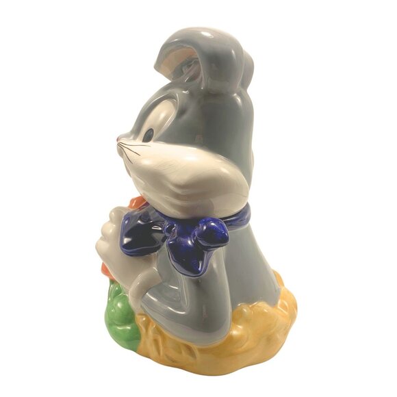 Bugs Bunny Ceramic Cookie Jar 12" Warner Bros Looney Tunes Carrot & Bow Tie - Picture 5 of 5